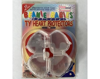Official Ty Beanie Baby Heart Tag Protectors 10 Pack New and Improved 1999 VTG