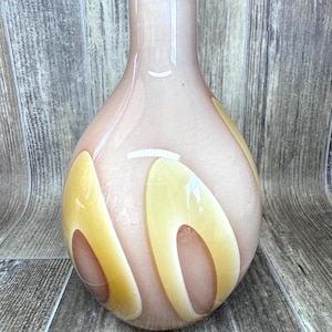 1970&#39;s Art Glass Vase, Large Hand Crafted Art Glass Vase, Tall Swirl Design Blown Glass Vase, Multi-color Cased Glass Vase