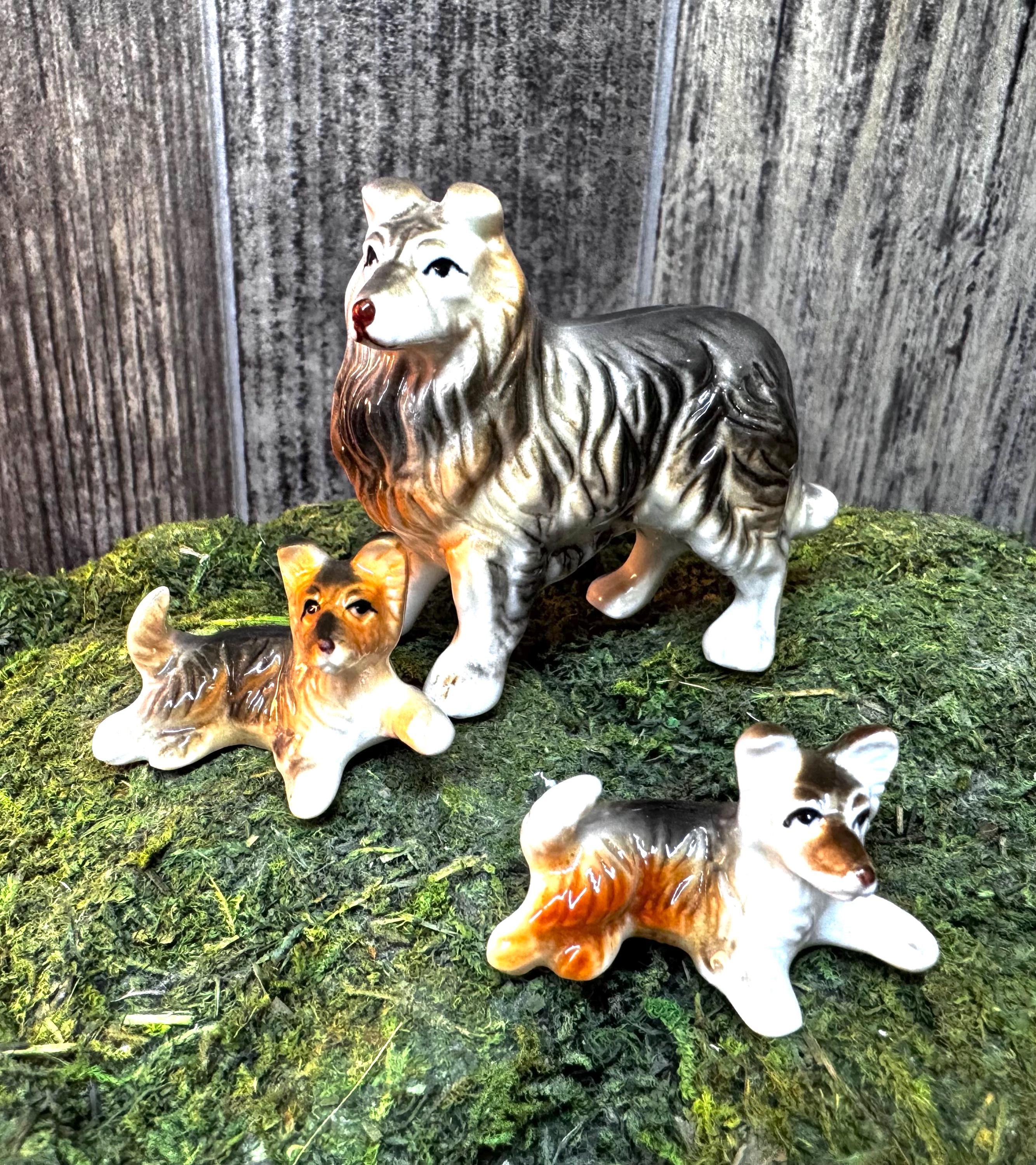 Three Porcelain Dogs - Etsy