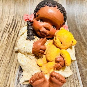 VINTAGE AFRICAN AMERICAN Christmas Baby Angel  Girl, Heavy