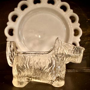 Clear Glass SCOTTIE Dog Creamer Caddy Post Cereal Promotion L. E. Smith 1930s