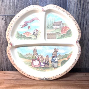 Vintage PECO Melamine Peter Rabbit Cottontail Beatrix Potter Child&#39;s Plate 8&quot; **READ**