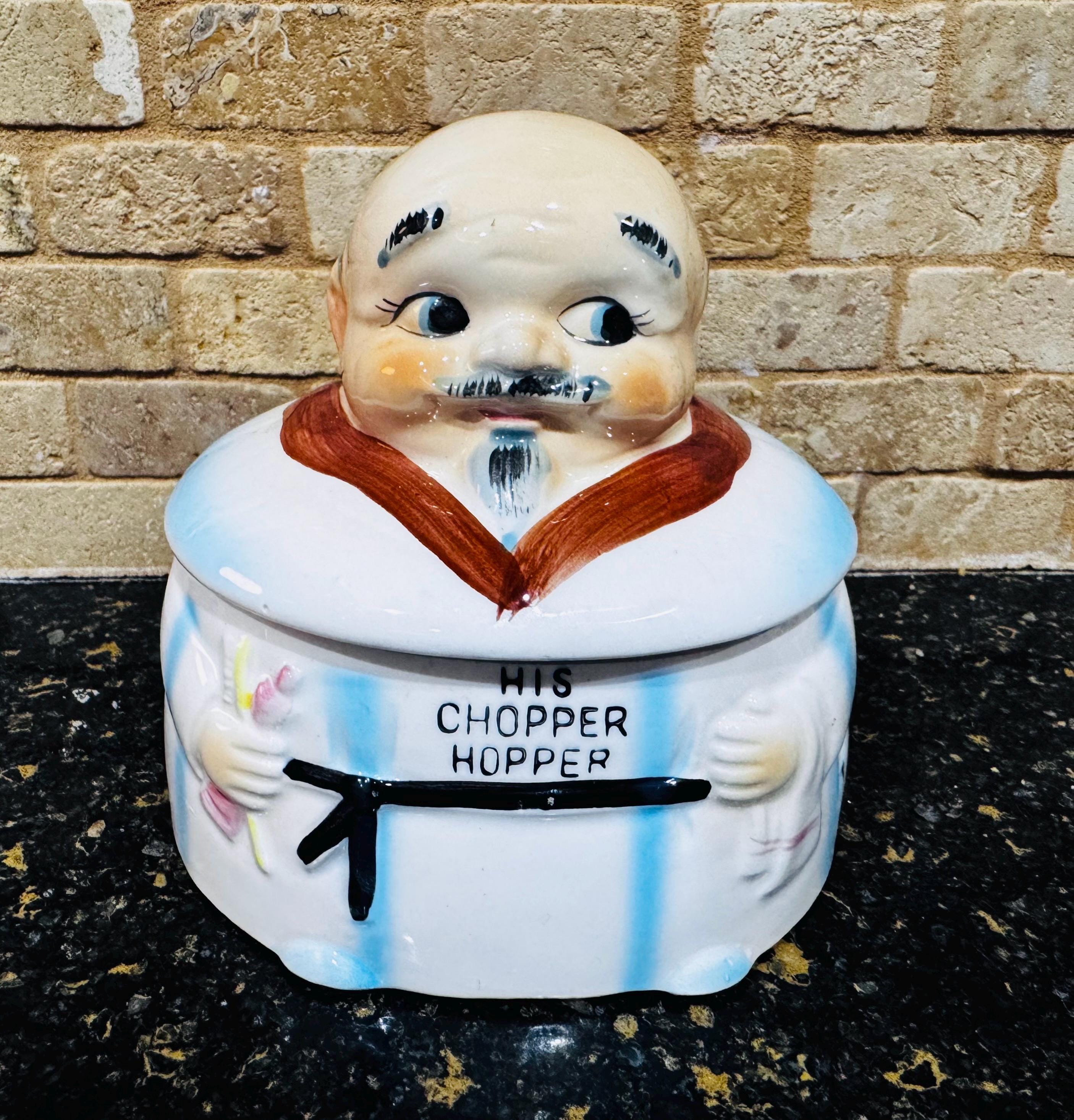 Vintage His Chopper Hopper Old Man False Teeth Denture Holder
