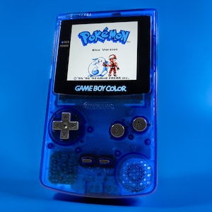 Clear Blue Gameboy Color Custom Modded - Backlit Screen, Brightness Control, Improved Audio, and UPGRADES AVAILABLE!