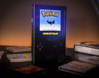 Gameboy Color Custom Modded - Black On Black - Backlit IPS, Brightness Control, Improved Audio, and UPGRADES AVAILABLE!