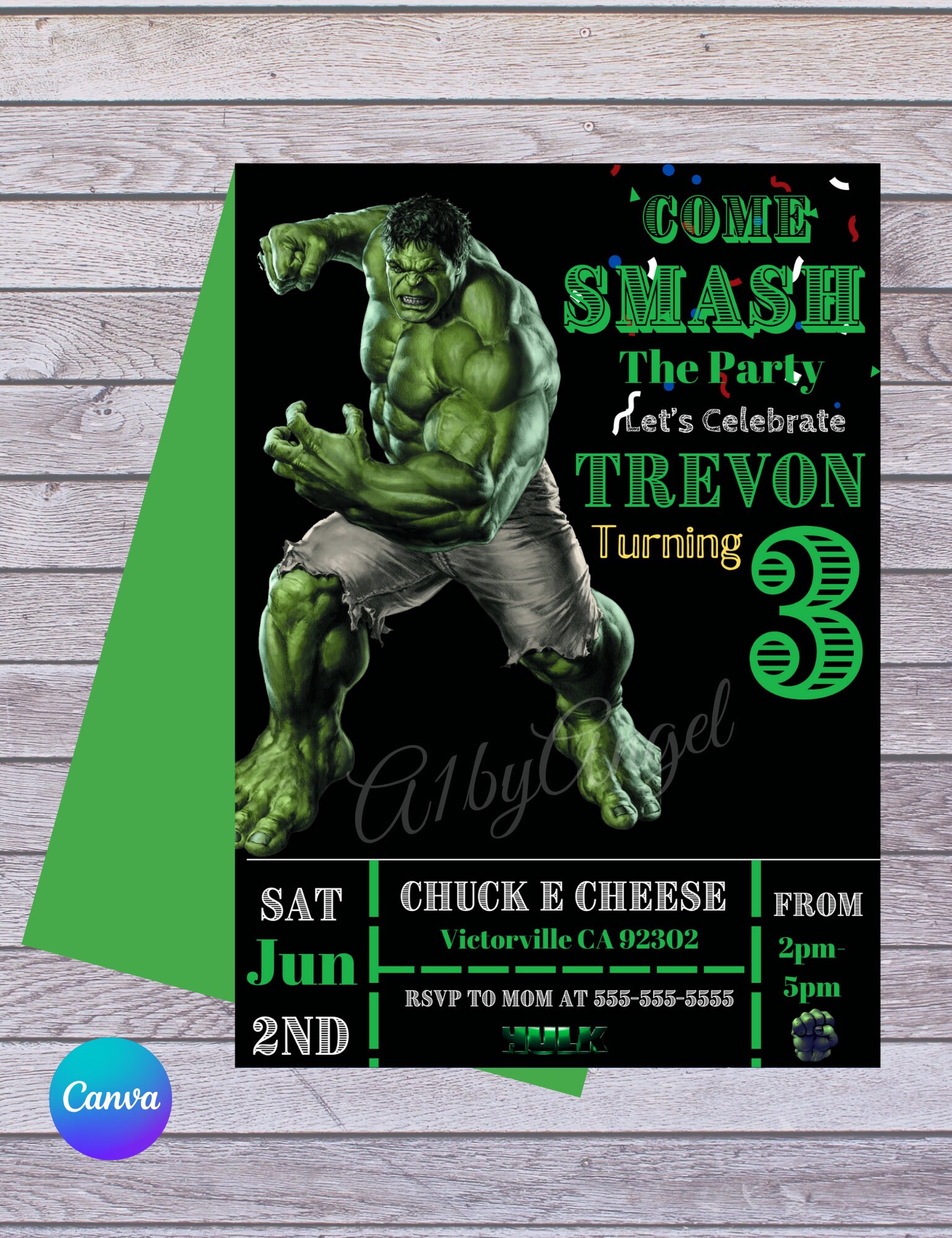 Editable Hulk Smash Birthday Invitation , Hulk Smash Birthday, Hulk