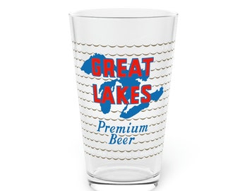 Great Lakes Premium Beer Pint Glass, Schoenhofen-Edelweiss Co, Chicago IL