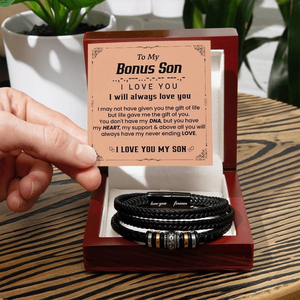 À mon fils bonus, cadeau pour fils bonus, cadeau de beau-fils, bracelet de fils bonus, cadeau de fils bonus de belle-mère/beau-père