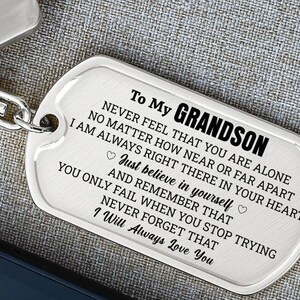 To My Grandson Keychain, Gift For Grandson, Grandson Gift From Grandparents, Grandson Keychain Gift From Grandma & Grandpa