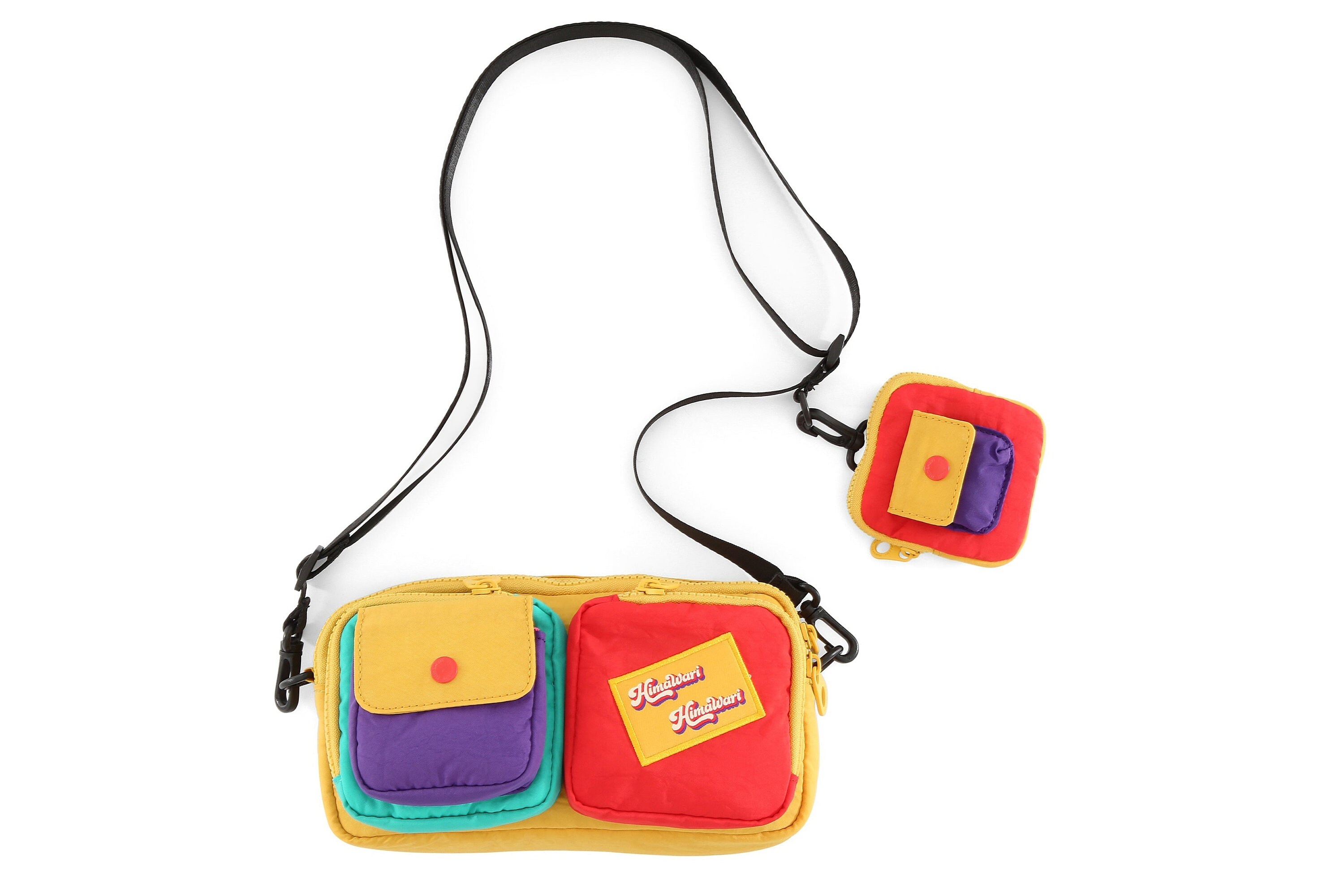 Nylon Multi Pocket Pouch Crossbody Bag Retro Bag Multicolor Purse Colorblock Purse Colorful Lightweight Travel Bag Rainbow Crossbody Bag Etsy