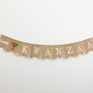 Happy Kwanzaa Banner, Happy Kwanzaa, African holiday banner, Kwanzaa, African Christmas banner, Kwanzaa burlap banner, Kwanzaa Garland