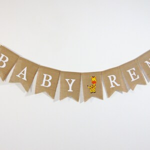 Custom Giraffe Baby Banner, Giraffe Baby Shower Decorations, Giraffe Shower Banner, Baby Shower Burlap Banner, Personalized Baby Banner