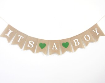It's  A Boy Burlap Banner, Baby Boy Banner, Baby Boy Burlap Banner, Baby Shower Decor, Boy Banner Decorations, It's a Boy Shower Decor