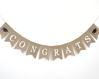 Graduation Burlap Banner, Class of 2025 Banner, Congratulations Banner, Custom Graduation Banner, Graduation Decor, Class of 2025, Congrats