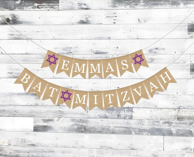 Custom Name Bat Mitzvah Banner, Custom Bat Mitzvah Decor, Custom Bat ...