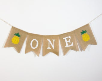Pineapple Highchair Banner, Fruit 1st Birthday, Pineapple 1st Birthday Banner, Fruit Highchair Burlap Garland, Pineapple Birthday, One