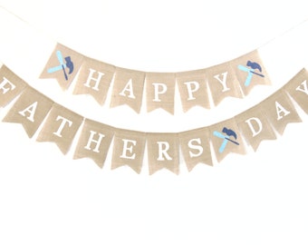 Happy Fathers Day Burlap Banner, Fathers Day Banner, Fathers Day Burlap, Fathers Day Garland, Fathers Day Bunting, Fathers Day Gift