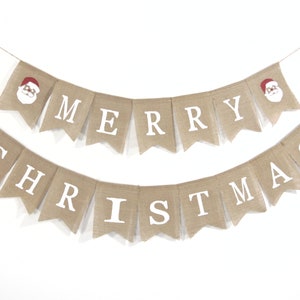 Merry Christmas Banner, Merry Christmas Bunting, Christmas Decor, Holiday Decor, Burlap Bunting Garland, Christmas Decorations, Christmas