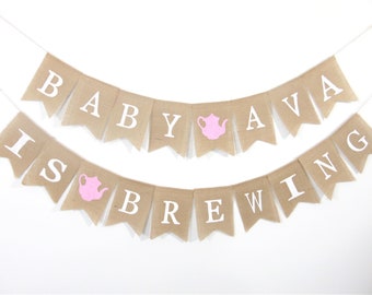 A Baby Is Brewing Baby Shower, Custom Baby Brewing Banner, Baby Shower Banner, Kettle baby shower banner, Baby is Brewing Banner