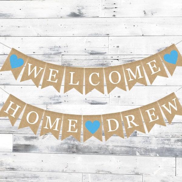 Welcome Home Baby Banner, Burlap Baby Banner, Baby Shower Decorations, Baby Shower Burlap Banner, Custom Personalized Welcome Home Banner