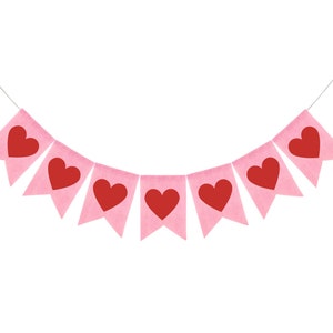 Valentines Day decor, Heart Banner Happy Valentines Day Banner, Valentines Day party decorations, Happy Valentines Day, Hearts