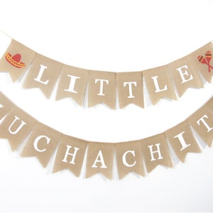 Banner para baby shower de Little Muchachito, guirnalda para primer cumpleaños de Muchachito, pancarta de arpillera, pancarta de Little Muchachito, pancarta de bebé de Muchachito