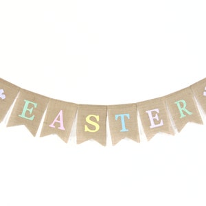 Easter Decor, Happy Easter Banner, Easter Bunting, Easter Garland, Easter Bunny Banner, Burlap Bunting, Easter Decorations, Happy Easter