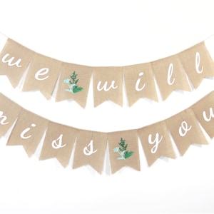 Greenery We Will Miss You Banner, Retirement Party Decor, Retirement Banner, Going Away Decor, Farewell Party Decoration, Office Work, Party