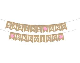 Babies are brewing, Tea Party Baby Shower, A Baby Is Brewing, Baby Shower Burlap Banner, Mommy To Be Banner, Tea Party Shower Decorations