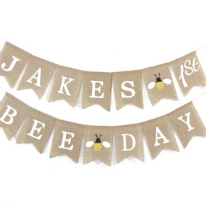 Custom First Birthday Banner, Happy Beeday Banner, 1st Birthday Banner, Custom 1st Birthday Banner, Bee Birthday, One, Bee Birthday Beeday