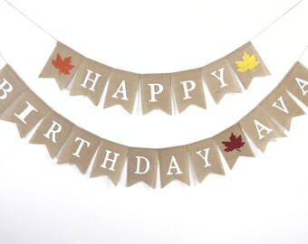 Fall Birthday Banner, Fall First Birthday, First Birthday Banner, Custom Birthday Banner, Fall Burlap Banner, 1st Birthday Banner