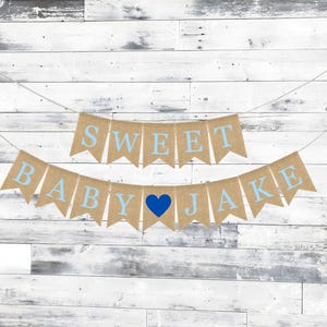Custom Sweet Baby Banner, Personalized Burlap Baby Name Banner, Baby Shower Decorations, Baby Shower Burlap Banner, Baby Name Banner, Gift