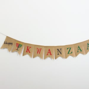 Happy Kwanzaa Banner, Happy Kwanzaa, African holiday banner, Kwanzaa, African Christmas banner, Kwanzaa burlap banner, Kwanzaa Garland