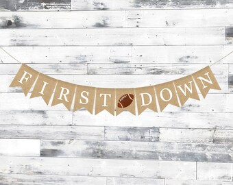 Football Birthday Party Banner, First Down Banner, Sports Birthday Sign, Football Happy Birthday Banner, Football Party Supplies