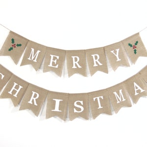 Merry Christmas Banner, Merry Christmas Bunting, Christmas Decor, Holiday Decor, Burlap Bunting Garland, Christmas Decorations, Christmas