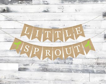 Little Sprout Baby Shower, Little Sprout Shower Decoration, Baby Shower Burlap Banner, Farmers Market Baby Banner, Locally Grown Baby Shower