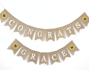 Custom Graduation Floral Banner, Congrats Grad Banner, Congrats Banner, Graduation Banner, Graduation Decor, Class of 2023, Congratulations