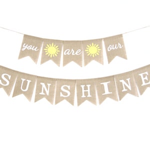 You Are Our Sunshine Banner, Sun Baby Shower Decor, Sunshine Baby Banner, You Are My Sunshine Jute Banner, Genderneutraal Baby Banner
