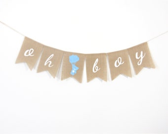 Oh Baby Shower Banner, Oh Baby Shower Decoration, Baby Shower Burlap Banner, Oh Baby Burlap Banner, baby Shower Decor