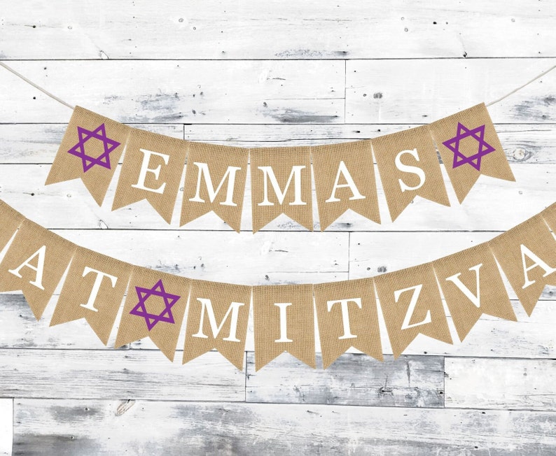 Custom Name Bat Mitzvah Banner, Custom Bat Mitzvah Decor, Custom Bat ...