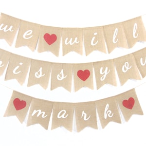 Custom We Will Miss You Banner, Retirement Party Decor, Retirement Banner, Going Away Decor, Farewell Party Decoration, Office Work, Party