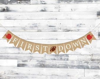 Football Birthday Party Banner, First Down Banner, Sports Birthday Sign, Football Happy Birthday Banner, Football Party Supplies
