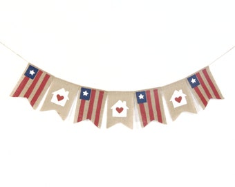 4th of July Decor, American Flag Banner, Patriotic Banner, 4th of July Banner, Independence Day Banner, Patriotic Decor, American Banner