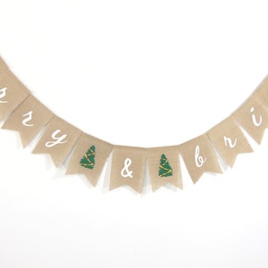 Merry and Bright Banner, Christmas Decorations, Christmas Mantel Decorations, Holiday Decorations, Christmas Burlap Banner, Merry & Bright
