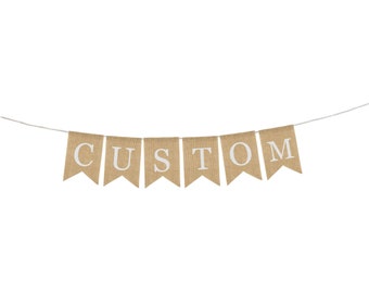 Pancarta de arpillera personalizada, diseño de pancarta, pancarta personalizada, pancarta de arpillera, personalizada, baby shower, boda, cumpleaños, regalo