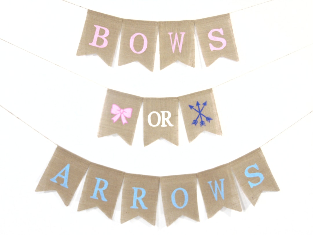 Bows or Arrows Gender Reveal Banner Bows or Arrows Theme Baby Etsy