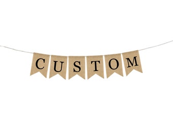 Estandarte de arpillera personalizado, estandarte personalizado, diseñe su estandarte, estandarte personalizado de bricolaje, estandarte de arpillera, personalizado, baby shower, boda, cumpleaños, regalo