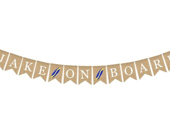 Banner personalizado de bebé a bordo, baby shower de bebé a bordo, decoraciones personalizadas de baby shower de surf, banner de baby shower de playa, decoración de baby shower