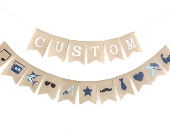 Custom Burlap Fathers Day Banner, Personalized Fathers Day Pennant, Design Your Banner, DIY Custom Burlap Banner, Fathers Day Rustic Decor