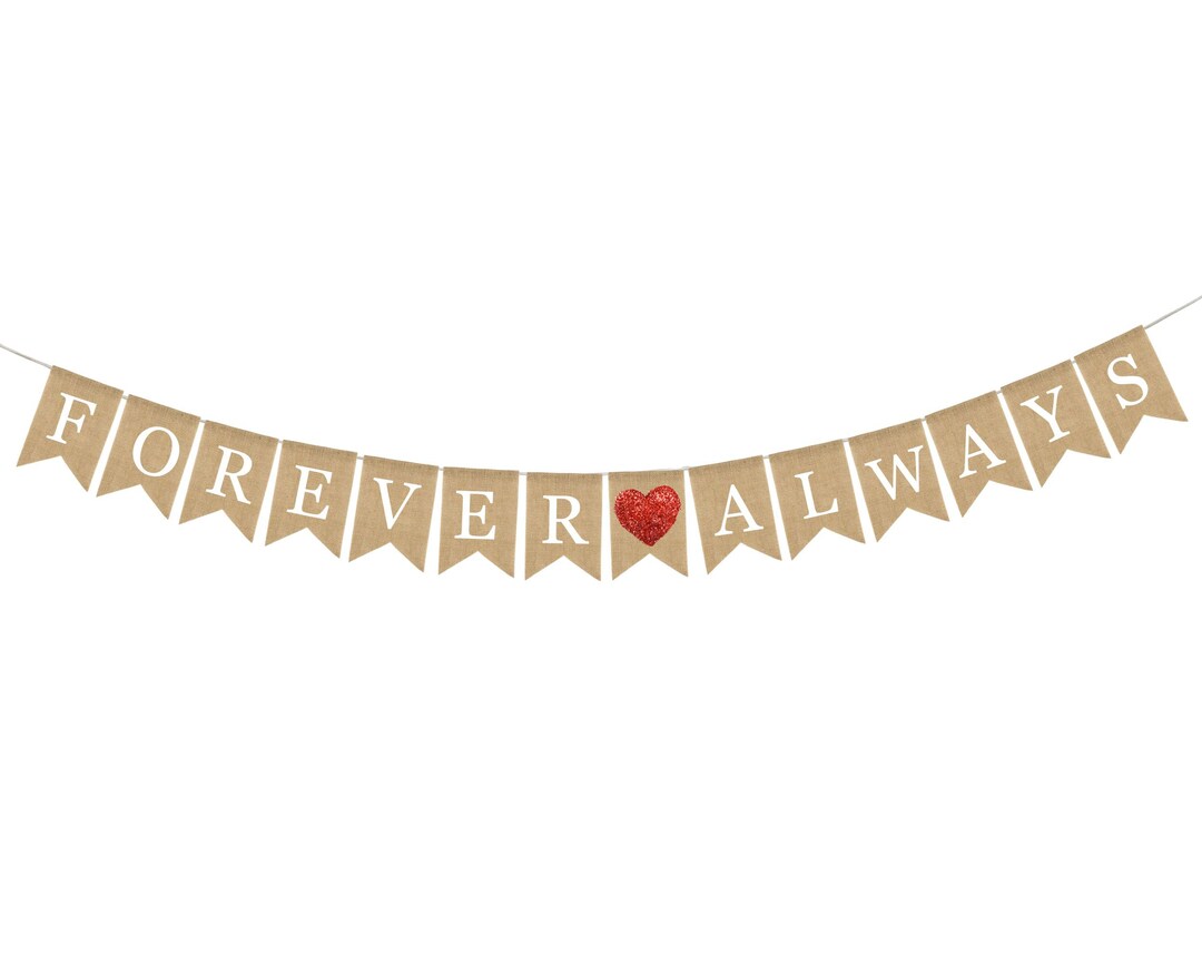 Forever & Always Banner, Valentines Day Decor, Happy Valentines Day ...